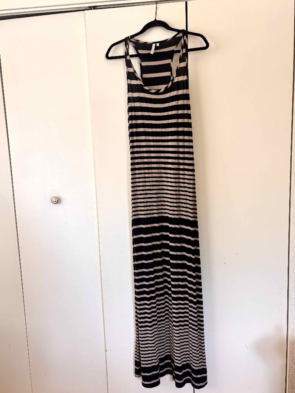 Michael Stars Striped Black/Tan Max Dress